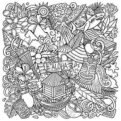 EPS 해외이미지 라이프스타일 디자인 꽃 포스터 문화 음료 섬 여행 과일 일러스트 자연 휴가 야외 수중 미국 덮개 바 서핑 낙서 만화 스케치 라인아트 오브젝트 화산 하와이 엽서 윤곽 지역 구성 다도해 이국적 파라다이스 하와이인 히비스커스 알로하 해외202309 해외일러스트 외국인 식물 선 바다 북아메리카 산 미술 생활 뚜껑 수상스포츠 인사 편지 생태계 파일형식 벡터