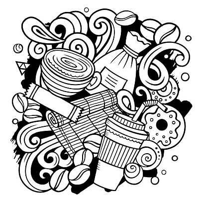 EPS 해외이미지 디자인 음료 음식 일러스트 아침 디저트 콩 주택 사탕 장식 컵 케이크 식당 검은색 기계 카페 빵집 우유 머그컵 뜨거움 아침식사 낙서 냄비 만화 스케치 라인아트 크림 오브젝트 메뉴 만들기 윤곽 손그림 모음 카푸치노 카페테리아 에스프레소 구성 단절 라떼 아라비카 카페인 튀르키예 해외202309 해외일러스트 주간 식기 아시아 커피 선 컬러 모션 유제품 곡류 미술 한글 건물 상점 식사 솥 파일형식 벡터