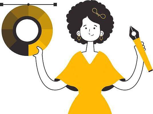 EPS 해외이미지 여자 일러스트 한명 들기 성인 펜 디자이너 라인아트 그래픽디자이너 컬러리스트 성인여자한명만 해외202309 해외일러스트 컬러칩 직업 1 선 모션 사람 필기구 여자한명만 성인여자만 파일형식 벡터