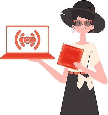 EPS 해외이미지 여자 일러스트 한명 들기 상반신 성인 노트북 선글라스 사물인터넷 성인여자한명만 해외202309 해외일러스트 1 안경 모션 정보기술 사람 전자제품 여자한명만 성인여자만 파일형식 벡터