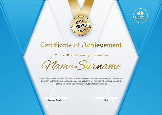 EPS 해외이미지 템플릿 백그라운드 일러스트 경사 파란색 공백 우승 황금 플랫 졸업장 마름모 기하학 대회 승자 증명서 벡터 해외202309 해외일러스트 도형 컬러 무늬 졸업 최고 파일형식