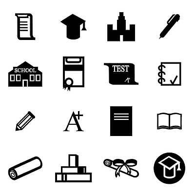 EPS 해외이미지 학생 교육 실루엣 일러스트 졸업 학교 책 노트북 학습 컴퓨터 세트 픽토그램 펜 검은색 가르침 사과 수집 심볼 사인 대학교 고립 세미나 캡모자 벡터 해외202309 해외일러스트 모자_잡화 컬러 과일 촬영기법 전자제품 필기구 파일형식