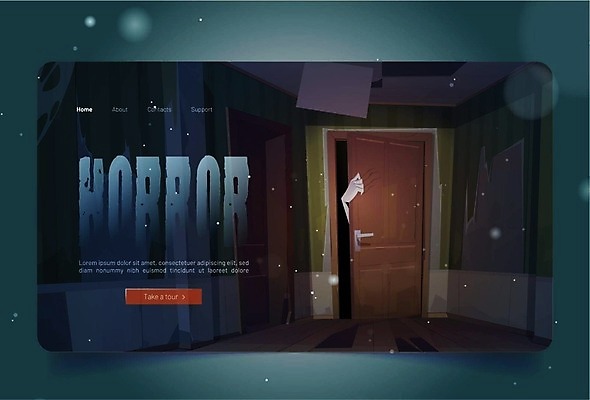 EPS 해외이미지 손 일러스트 신체부위 문 손상 할로윈 유령 만화 호러 해외202309 해외일러스트 컨셉 사람 공포 파일형식 벡터