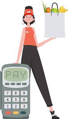 EPS 해외이미지 전신 여자 유니폼 채소 일러스트 한명 들기 성인 쇼핑백 배송 택배 성인여자한명만 해외202309 해외일러스트 1 옷 가방 모션 사람 운송업 여자한명만 성인여자만 파일형식 벡터