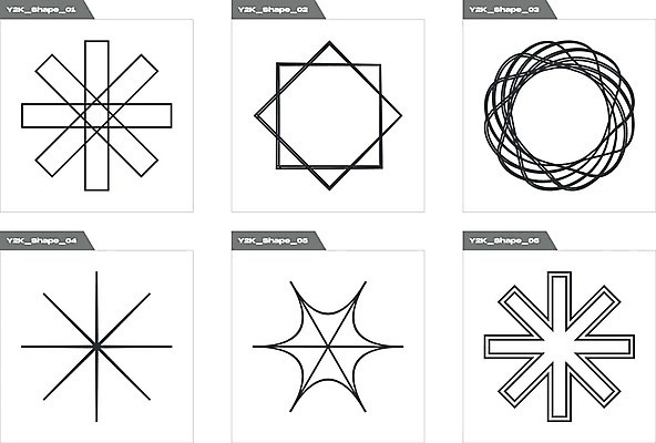 EPS 해외이미지 디자인 일러스트 추상 사람없음 그래픽 세트 검은색 라인아트 기하학 해외202309 해외일러스트 선 컬러 무늬 파일형식 벡터