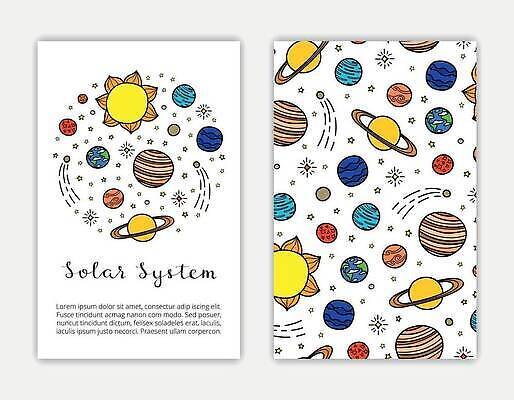 EPS 해외이미지 패턴 일러스트 사람없음 태양 행성 낙서 태양계 해외202309 해외일러스트 자연요소 무늬 우주 파일형식 벡터