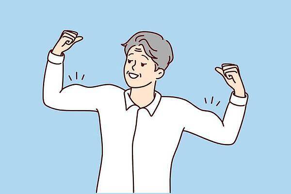 EPS 해외이미지 노년 남자 일러스트 근육 한명 상반신 일상 운동 건강관리 알통 팔근육 노인남자한명만 해외202309 해외일러스트 1 건강 관리 사람 성인 라이프 남자한명만 노인남자만 파일형식 벡터