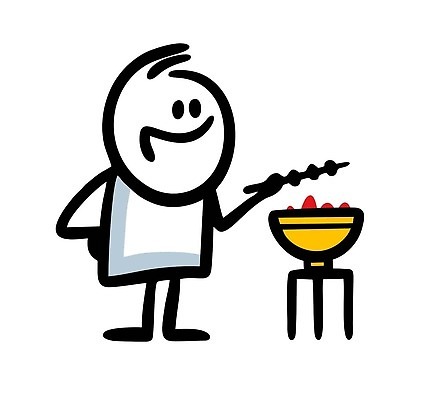 EPS 해외이미지 인물캐릭터 허리손 일러스트 한명 들기 사람 꼬치 낙서 굽기 심플 바베큐그릴 해외202309 해외일러스트 일러캐릭터 캐릭터 1 포즈 모션 그릴 바비큐 구이 파일형식 벡터