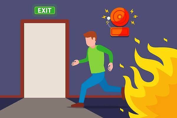 EPS 해외이미지 캐릭터 남자 벽 일러스트 사다리 불 불꽃 출입구 실내 경고 안전 사람 빨간색 사무실 달리기 문 계단 소리 장비 종 긴급 반지 뜨거움 구출 플랫 보호 위험 소방관 탈출 방향 보안 공포 단계 재촉 경보 대피 사이렌 재앙 주목 벡터 해외202309 해외일러스트 일러캐릭터 자연요소 컬러 컨셉 비즈니스 장신구 모션 내부 도구 도움 구조원 소방 파일형식