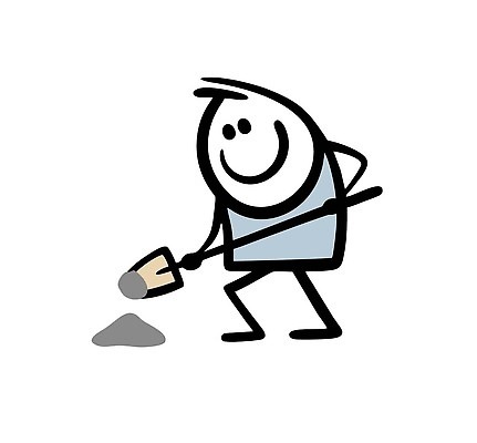 EPS 해외이미지 인물캐릭터 일러스트 한명 사람 흙 낙서 삽 심플 땅파기 삽질 해외202309 해외일러스트 일러캐릭터 캐릭터 1 파일형식 벡터