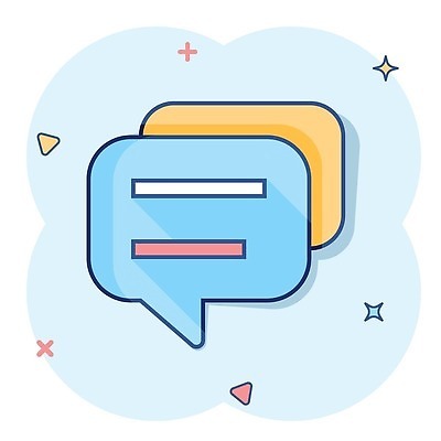 EPS 해외이미지 선 하늘색 말풍선 일러스트 사람없음 반짝임 심볼 심플 해외202309 해외일러스트 모션 파란색 파일형식 벡터