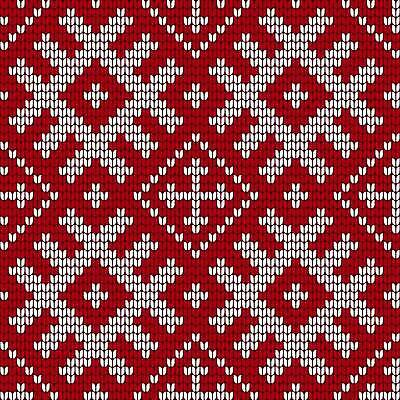 EPS 해외이미지 디자인 겨울 패턴 일러스트 눈꽃 사람없음 빨간색 뜨개질 해외202309 해외일러스트 계절 컬러 무늬 눈_날씨 취미 파일형식 벡터