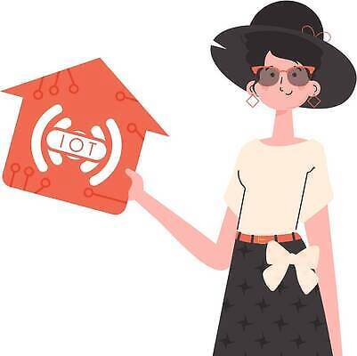 EPS 해외이미지 여자 일러스트 한명 들기 상반신 성인 선글라스 사물인터넷 성인여자한명만 해외202309 해외일러스트 1 안경 모션 정보기술 사람 여자한명만 성인여자만 파일형식 벡터