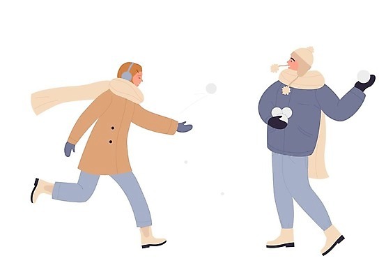 EPS 해외이미지 전신 라이프스타일 여자 남자 겨울 일러스트 들기 성인 두명 던지기 겨울옷 눈싸움 눈덩이 성인만 해외202309 해외일러스트 옷 계절 모션 눈_날씨 사람 생활 싸움 파일형식 벡터