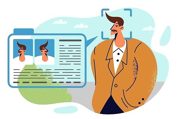 EPS 해외이미지 남자 얼굴 컨셉 일러스트 서기 경비 안전 사람 카메라 디지털 자료 큼 사이버 스마트 분석 확인 보안 감시 시스템 동영상 고립 남동생 데이터베이스 사생활 소프트웨어 스캐너 신분증 인공 제어 지능 탐지 벡터 해외202309 해외일러스트 모션 신체부위 전자제품 보호 크기 동생 증명서 파일형식