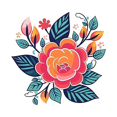 EPS 해외이미지 꽃 잎 꽃무늬 일러스트 사람없음 흰배경 해외202309 해외일러스트 식물 백그라운드 무늬 흰색 파일형식 벡터