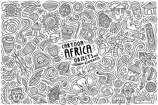 EPS 해외이미지 클립아트 동물 문화 야생동물 여행 일러스트 아프리카 휴가 코끼리 손바닥 가면 장식 세트 사막 낙서 만화 스케치 수집 심볼 라인아트 사파리 오브젝트 대륙 윤곽 코믹 코코넛 남쪽 사하라 부족 사바나 오아시스 해외202309 해외일러스트 손 나라 선 컨셉 과일 포유류 미술 방향 파일형식 벡터