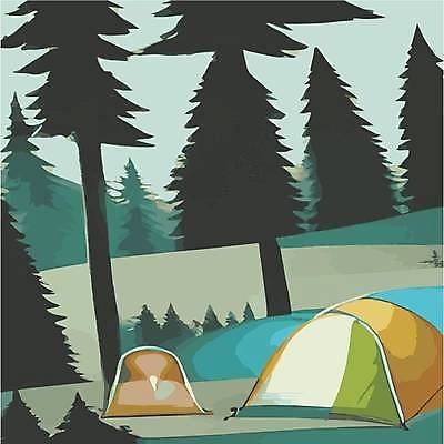 EPS 해외이미지 나무 여행 일러스트 산 텐트 사람없음 캠핑 모닥불 캠핑장 해외202309 해외일러스트 식물 불 레저 캠핑도구 파일형식 벡터