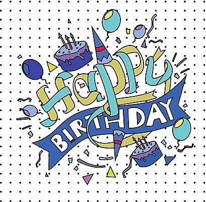 EPS 해외이미지 일러스트 폭죽 타이포그라피 사람없음 파란색 컬러풀 생일케이크 꽃가루 생일축하 풍선 레터링 해외202309 해외일러스트 문자 컬러 케이크 축하 생일 가루 파일형식 벡터