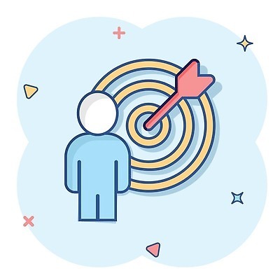 EPS 해외이미지 하늘색 일러스트 화살 한명 사람 상반신 반짝임 다트판 심볼 심플 해외202309 해외일러스트 1 모션 파란색 다트 파일형식 벡터