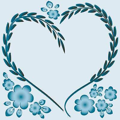 EPS 해외이미지 디자인 꽃 백그라운드 일러스트 프레임 사랑 사람없음 파란색 하트 해외202309 해외일러스트 모양 식물 감정 컬러 파일형식 벡터