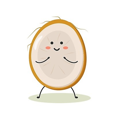 EPS 해외이미지 다이어트 일러스트 표정 사람없음 갈색 귀여움 코코넛 해외202309 해외일러스트 컬러 컨셉 과일 건강 파일형식 벡터