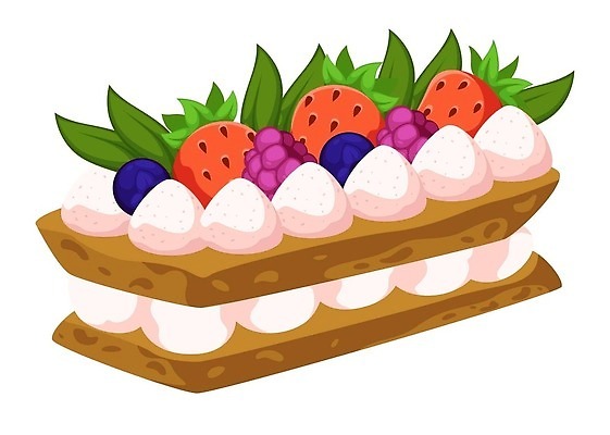 EPS 해외이미지 일러스트 딸기 사람없음 케이크 달콤 허브 크림 블루베리 산딸기 엘리먼트 해외202309 해외일러스트 식물 과일 디저트 맛 파일형식 벡터