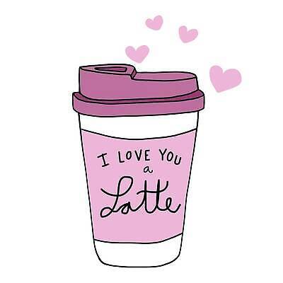 EPS 해외이미지 커피 음료 분홍색 일러스트 사랑 컵 낭만 머그컵 U 신용카드 만화 A I 라떼 벡터 미니멀 해외202309 해외일러스트 식기 알파벳 감정 컬러 컨셉 금융 파일형식