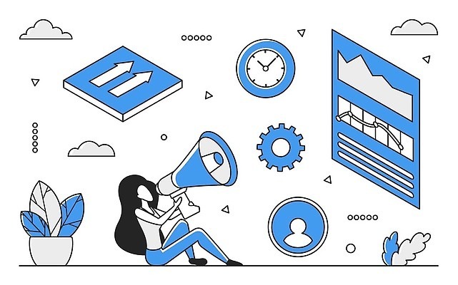 EPS 해외이미지 전신 여자 일러스트 비즈니스 그래프 한명 성인 파란색 디지털 확성기 정보 업무 스마트 분석 온라인 경영 데이터베이스 인터페이스 성인여자한명만 해외202310 해외일러스트 1 컬러 컨셉 사람 작업 여자한명만 성인여자만 파일형식 벡터