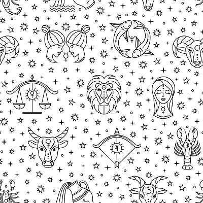 EPS 해외이미지 동물 백그라운드 패턴 일러스트 벽지 미술 사람 장식 검은색 행성 달 흰색 사자 신비 심볼 사인 그림 황소 점성술 천문학 양자리 물병자리 사자자리 처녀자리 염소자리 쌍둥이자리 전갈자리 천칭자리 물고기자리 암 황소자리 궁수 엘리먼트 스타일 벡터 해외202309 해외일러스트 자연요소 교육 컬러 컨셉 무늬 포유류 문화예술 우주 별자리 소 질병 파일형식