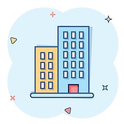 EPS 해외이미지 하늘색 일러스트 창문 사람없음 건물 반짝임 문 심볼 심플 해외202309 해외일러스트 건축물 모션 파란색 파일형식 벡터