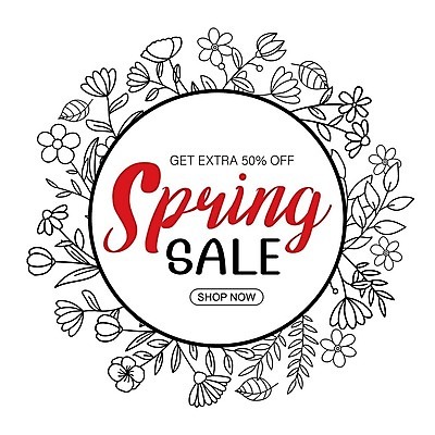 EPS 해외이미지 무료이미지 디자인 꽃 일러스트 프레임 사람없음 세일 봄 원형프레임 해외202309 해외일러스트 식물 계절 원형 파일형식 벡터 무료콘텐츠