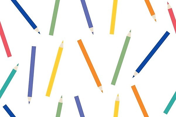 EPS 해외이미지 백그라운드 패턴 일러스트 색연필 사람없음 해외202309 해외일러스트 무늬 학용품 파일형식 벡터