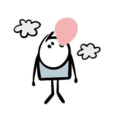 EPS 해외이미지 인물캐릭터 일러스트 한명 사람 비행 낙서 불기 껌 심플 해외202309 해외일러스트 일러캐릭터 캐릭터 1 모션 파일형식 벡터