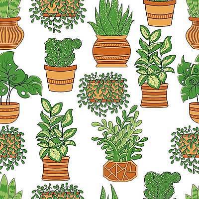 EPS 해외이미지 식물 무료이미지 화분 패턴 일러스트 사람없음 초록색 다양 오브젝트 홈가드닝 해외202309 해외일러스트 컬러 다수 무늬 원예 파일형식 벡터 무료콘텐츠