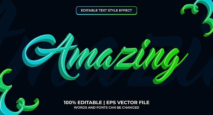 EPS 해외이미지 디자인 일러스트 텍스트 타이포그라피 사람없음 초록색 레터링 해외202309 해외일러스트 문자 컬러 파일형식 벡터