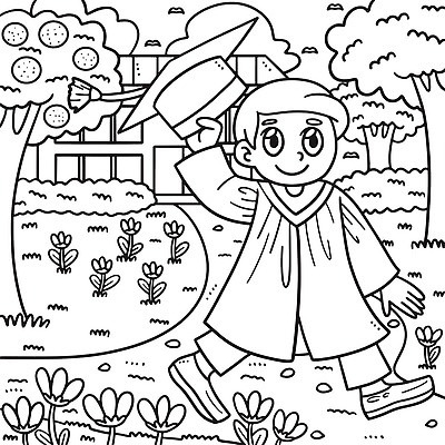 EPS 해외이미지 디자인 행복 실루엣 어린이 선 컬러 백그라운드 일러스트 졸업 그래픽 축하 잡기 졸업장 그림 윤곽 손그림 페이지 걸음마 색칠공부 벡터 해외202309 해외일러스트 교육 감정 컨셉 모션 촬영기법 사람 학습 색칠 파일형식