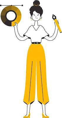 EPS 해외이미지 전신 여자 일러스트 한명 들기 성인 펜 디자이너 라인아트 컬러리스트 성인여자한명만 해외202309 해외일러스트 컬러칩 직업 1 선 모션 사람 필기구 여자한명만 성인여자만 파일형식 벡터