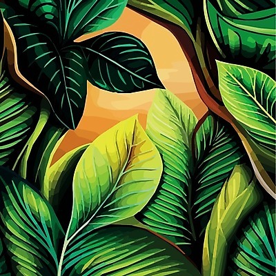 EPS 해외이미지 백그라운드 잎 일러스트 추상 미술 사람없음 보테니컬아트 트로피컬아트 해외202309 해외일러스트 식물 무늬 문화예술 그림 파일형식 벡터