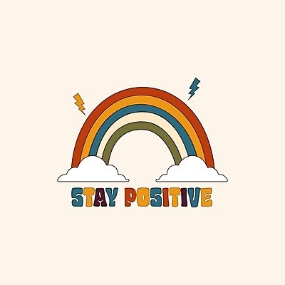 EPS 해외이미지 영어 무지개 일러스트 타이포그라피 사람없음 복고 구름모양 번개모양 키치 Y2K 해외202309 해외일러스트 자연요소 모양 문자 컨셉 번개 파일형식 벡터 구름_자연