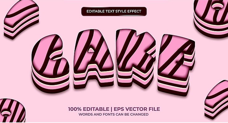 EPS 해외이미지 디자인 분홍색 일러스트 텍스트 타이포그라피 사람없음 케이크 해외202309 해외일러스트 문자 컬러 디저트 파일형식 벡터