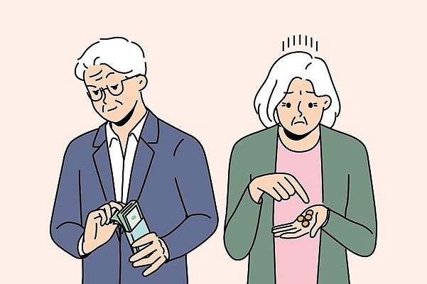 EPS 해외이미지 여자 노년 남자 컨셉 돈 일러스트 서기 사람 금융 경제 달러 동전 저축 틈 재산 가난 은퇴 불안 투자 방패 문제 이익 기부 파산 빚 경영 고립 소셜 수도권 수입 연금 예산 옛날 우울증 위기 벡터 해외202309 해외일러스트 감정 비즈니스 모션 성인 질병 지역 파일형식