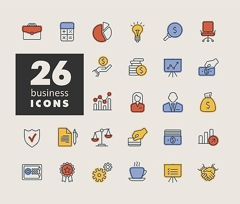 EPS 해외이미지 손 지폐 의자 서류가방 일러스트 비즈니스 전구 돋보기 그래프 악수 사람모양 신체부위 칠판 다양 계산기 신용카드 찻잔 샤프 메달 오브젝트 톱니바퀴 문서 보안 방패 양팔저울 월급 돈보따리 동전탑 베이지색 엘리먼트 해외202309 해외일러스트 모양 컬러 가구 다수 돈 가방 문구용품 잔 저울 안전 사람 손짓 금융 펜 쌓기 동전 장비 상_상패 파일형식 벡터