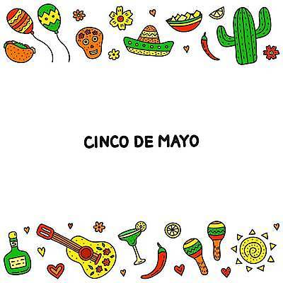 EPS 해외이미지 디자인 포스터 백그라운드 일러스트 고추 멕시코 선인장 사람없음 태양 기타 낙서 손그림 풍선 타코 마라카스 해외202309 해외일러스트 자연요소 식물 북아메리카 채소 현악기 타악기 파일형식 벡터