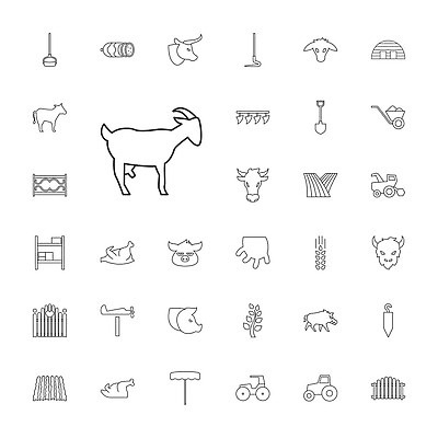 EPS 해외이미지 동물 디자인 실루엣 음식 백그라운드 밭 농업 일러스트 자연 날씨 염소 그래픽 울타리 세트 농장 검은색 치킨 수레 화물 흰색 공구 돼지 소 소시지 밀 삽 심볼 오브젝트 사인 원예 대문 트랙터 젖 외양간 고립 엘리먼트 벡터 해외202309 해외일러스트 산업 컬러 포유류 곡류 촬영기법 취미 담장 문 카트 운송업 도구 가공식품 농기계 생태계 특수차량 닭고기요리 파일형식