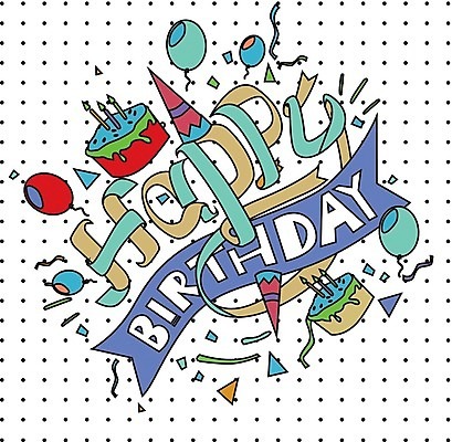 EPS 해외이미지 일러스트 폭죽 타이포그라피 사람없음 컬러풀 생일케이크 꽃가루 생일축하 풍선 레터링 해외202309 해외일러스트 문자 컬러 케이크 축하 생일 가루 파일형식 벡터