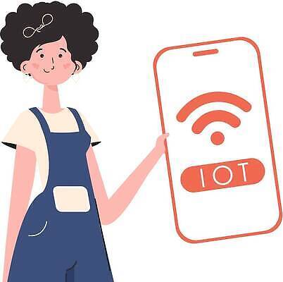 EPS 해외이미지 여자 일러스트 한명 들기 상반신 성인 스마트폰 사물인터넷 성인여자한명만 해외202309 해외일러스트 1 모션 정보기술 사람 핸드폰 스마트기기 여자한명만 성인여자만 파일형식 벡터