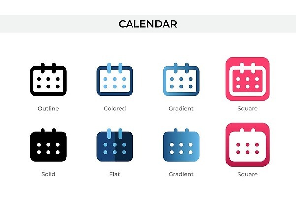 EPS 해외이미지 선 사람없음 빨간색 세트 다양 달력 면 심볼 심플 해외202309 컬러 다수 파일형식 벡터