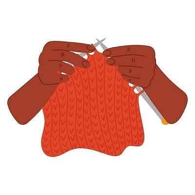 EPS 해외이미지 손 일러스트 신체부위 뜨개질 털실 해외202309 해외일러스트 사람 취미 실 파일형식 벡터