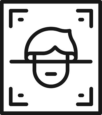 EPS 해외이미지 디자인 얼굴 선 컨셉 일러스트 심볼 보안 윤곽 고립 스캐너 스캔 해외202309 해외일러스트 안전 신체부위 파일형식 벡터